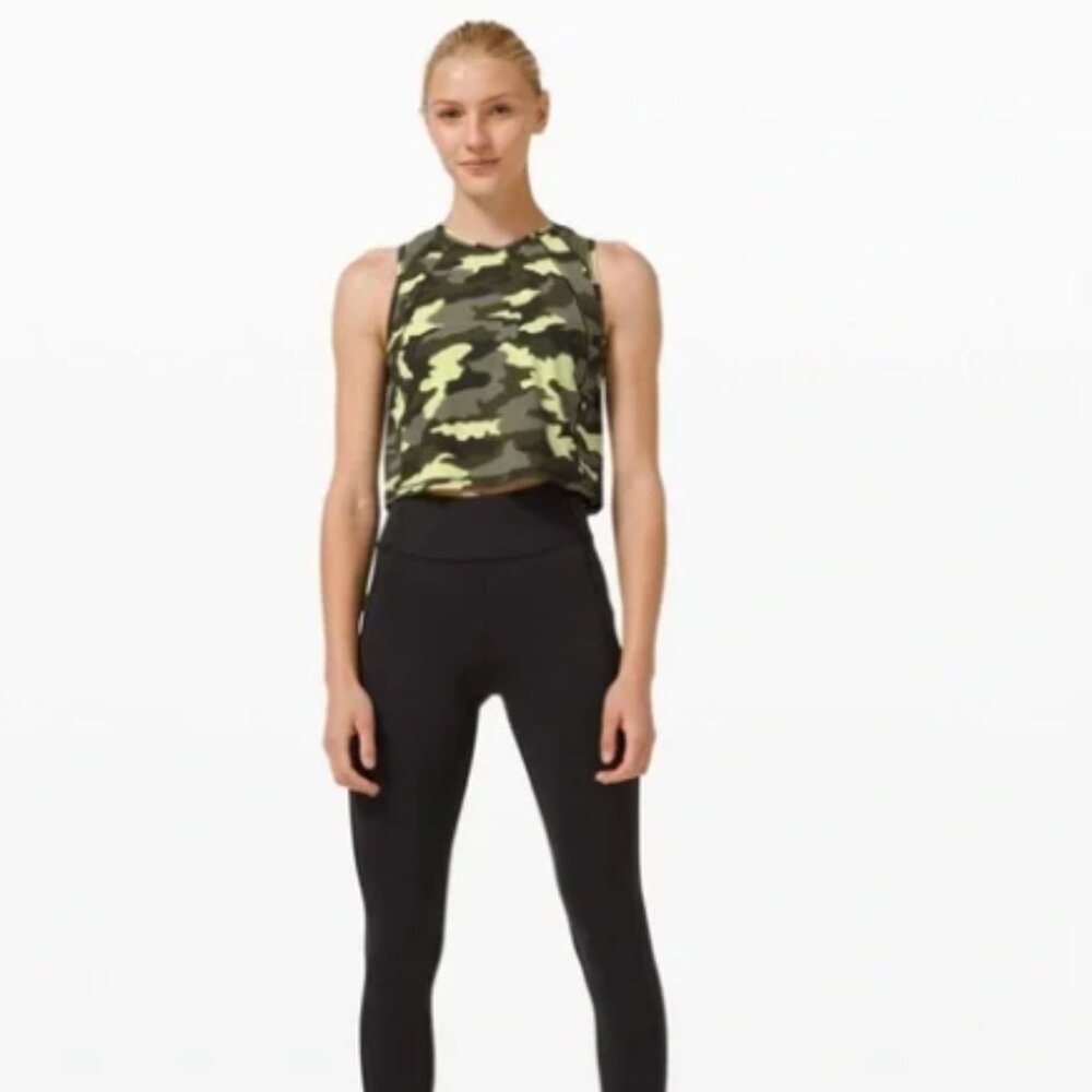 Lululemon Sculpt Tank Cropped Heritage 365 Camo Crispin Green Multi Size 2